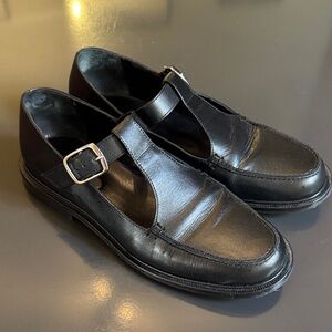 Black Leather T-Bar Mary Jane